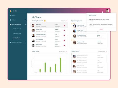 HR Portal - Leave Management adobexd design web app web application web ui ux