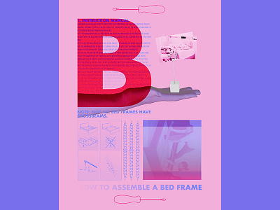 How to Assemble a Bed Frame bed frame how to ikea illustration instruction manual manual poster poster design