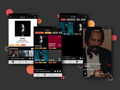 Fuego — Local Music Sharing android application design fuego interface mobile music ui