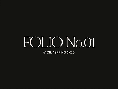 Folio No.01 / Spring 2K20 art direction layout minimal photography portfolio typography ui ux website