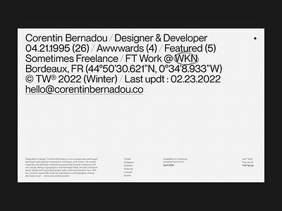 Temporary Website® — 2022 clean concept creative development developer gsap minimal motion pangram pangram portfolio typography
