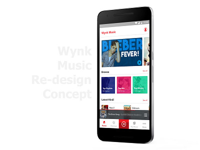 Wynk Music Re-Launch Concept minimal music re-design
