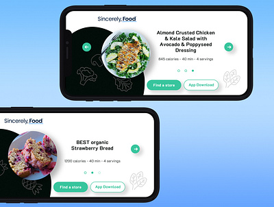 Sincerely Food app brand design branding design graphic design interaction interactive mobile ads ui