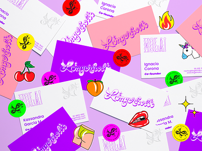 Lingerholic Business Cards branding branding design businesscard design mockup pop art poster stickers