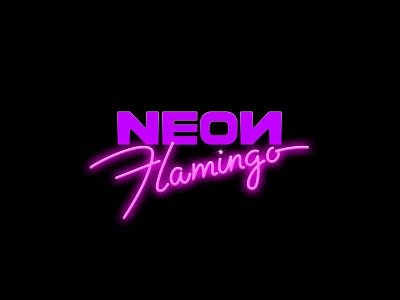 NEON FLAMINGO Logotype flamingo graphic design lettering logo logotype miami music neon vaporwave