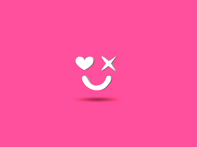 Shop Pink Icon 3d branding face graphic design heart icon logo shine smile