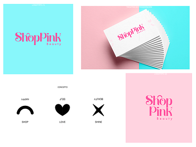 Shop Pink Logotype branding cotton graphic design logo logotype pink shop typography