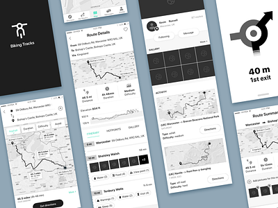 Biking Routes - UX wireframes (2018)