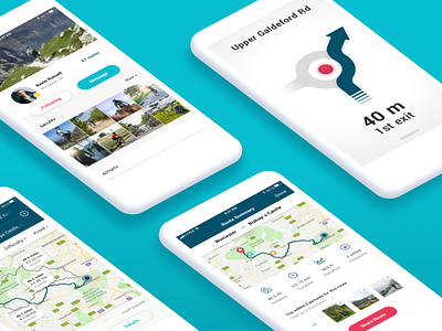 Biking Routes - UI (2018) adventure app biking cycling details difficulty directions elevation hotspots iphone map optimization profile routes sport summary tracks user experience ux ui