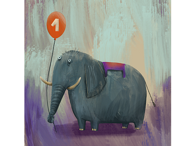 Elephant in purple