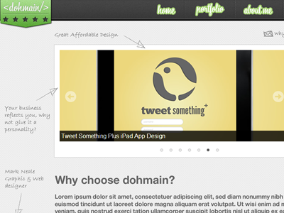 Dohmain clean ios modern web design