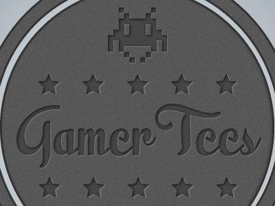 GamerTees Logo Design clean drop shadow grey inner shadow letterpressed logo modern