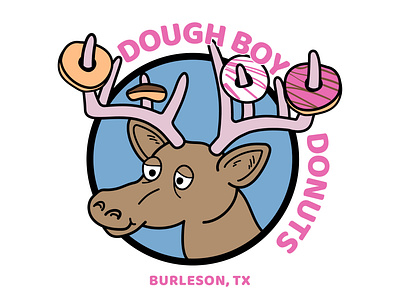 Dough Boy Donuts deer head shirt design adobe illustrator illustration retro screenprinting t shirt