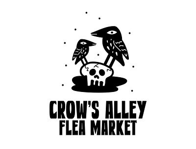 Crow's Alley Flea Market Logo adobe illustrator crow logo minimal punk vector