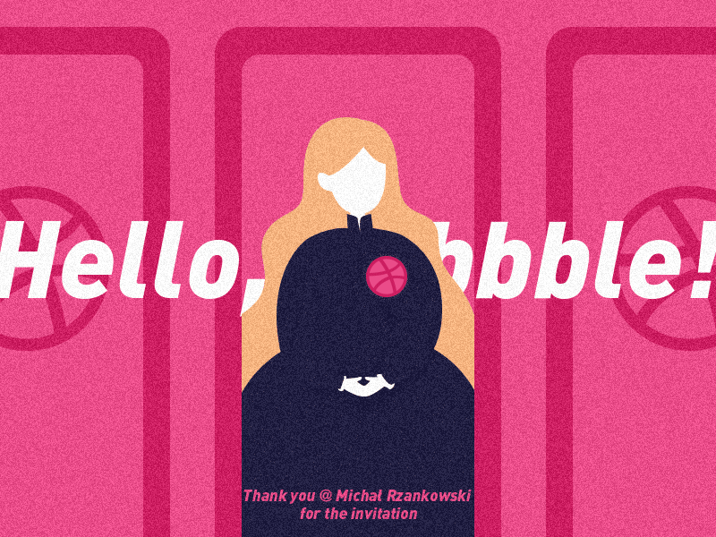 Hello Dribbble firstshot illuatration invite