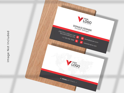 Black and red bold modern business card template