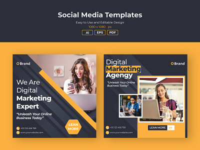 Social Media Templates abstract logo banner banner design business business card card company corporate design instagram post logo template