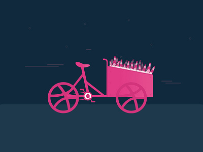 Hello Dribbble beers bike christiania bike copenhagen denmark dribbble first shot hello illustration