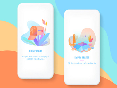 Empty States app colorful empty state illustration illustrations ui