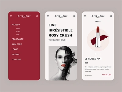 Lipstick Online Store app design graphics ios lipstick online store ui ux