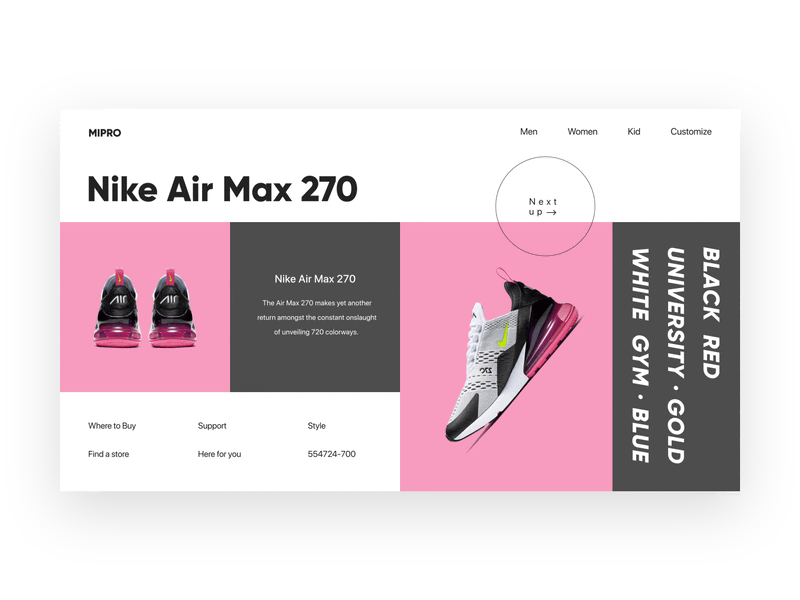Shoes Store Homepage Animation adobe after effects animation branding design homepage interface nike nike air max online store ui ux video web website