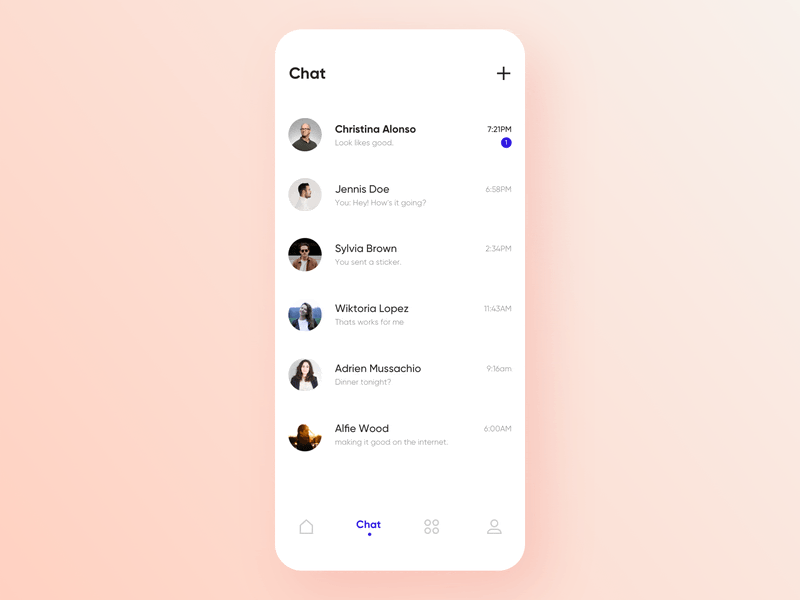 chat ui animation by Brio6 for UIGREAT Studio on Dribbble