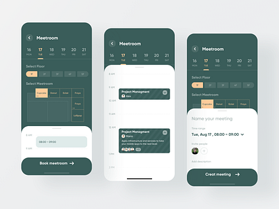Book Meetroom animation app booking design graphics interface meeting meetroom online sketch ui ux