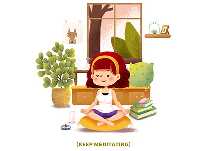 Keep meditating alone comfortable girl meditate