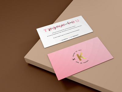 Thank You card for 'Cocoa by Kay' business card design business card designer graphic design