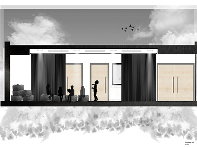 Conceptual Sectional Drawing autocad interior design photoshop