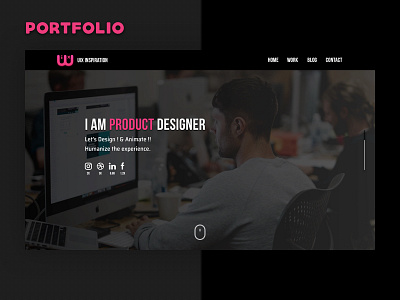 Portfolio Website banner designer landing page logo personal portfolio personal web banner product designer social network uix webpage website website header