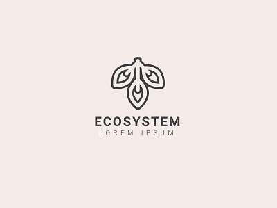 eco system logo design template branding eco icon illustration lettering logo logo design logotype typography vector