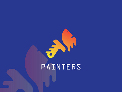 painter logo blue branding colorful illustration logo logo design logotype painter painter logo painting logo pattern technology typography