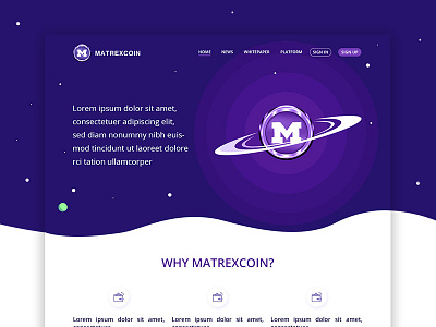 Matrixcoin website UI/UX blockchain design ui ux web
