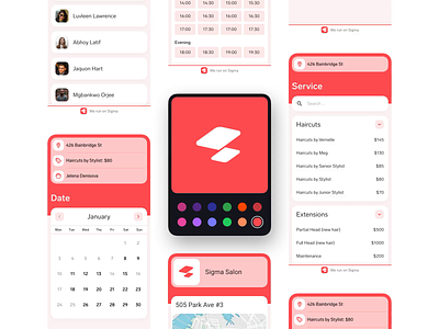 Color Customization for Booking Form after effects animation app appointment booking calendar color color picker form moblie product design schedule service ui ux web