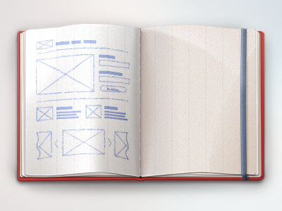 Notebook book icon illustration notebook notepad paper wireframe
