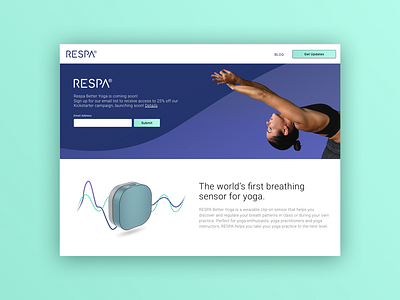 Respa Better Yoga Landing Page branding breathe breathing design landing page minimal ui ui ux uidesign ux uxdesign vector wearable wearable tech web website yoga