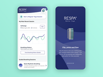 Respa Better Yoga App Highlights app app design brand design brand identity branding breathe breathing design graphs icon minimal ui ui ux uidesign ux uxdesign vector wearable wearable tech yoga