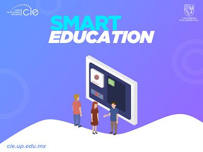 Education in the Future education flat future gradient color illustration isometric