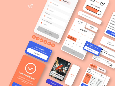 AstroAir: a Mobile App app buttons cards components flight booking app product design travel app ui ux