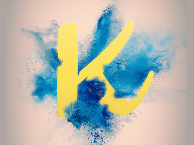 Alphabet Series - K alphabet blue character explosion k kite letter man powder woman yellow