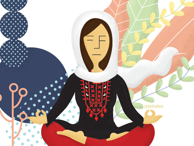 Breath arab character female feminist illustration lady logo lotus woman women yoga