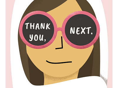 Thank You, Next. ariana grande character feminist friend zone glasses hijab illustrator no thanks woman
