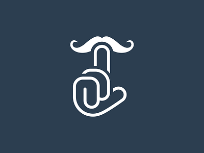 Gheimtip Logo app hand logo moustache secret silent vector