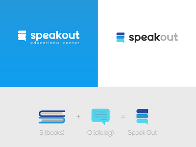 SpeakOut - educational language school from Almaty blue book branding dialog education illustration kazakhstan language logo school speakout web