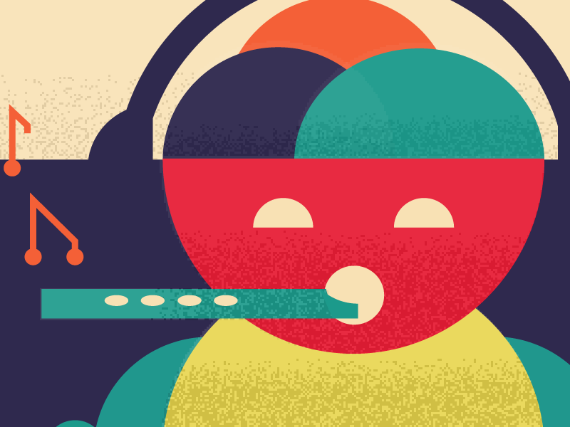 The god of music graphic illustration design