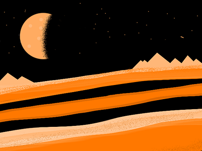 Night Sahara design digital painting graphic illustration lanscape night
