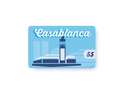 Casablanca city card card design casablanca colors design graphic illustration postal card