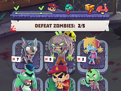 Lumen Games: Zombies ate my Pizza design game pizza ui zombies