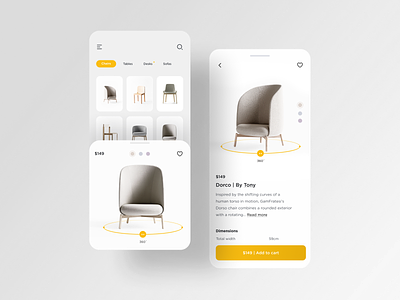 Home App 360 app chair deco furniture home layout ui